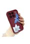 Mi 15 5g Compatible Case Camera Protector Burgundy Silicone Couple Phone Case Floral Pattern - 2