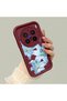 Vivo X200 Pro Compatible Case Camera Protector Burgundy Silicone Couple Phone Case Floral Pattern - 3