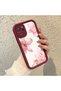 Xiaomi Poco M5S Compatible Case Camera Protector Burgundy Silicone Couple Phone Case Floral Pattern - 2