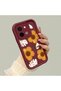 Vivo Y28 Compatible Case Camera Protector Burgundy Silicone Couple Phone Case Cover Floral Pattern - 3