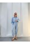 Women's Blue Tencel Shirt-Shalwar Trouser Set Frv10 - 5