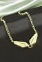 Luxury Steel Necklace with Pyramid Zircon Stones - Yellow