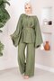 Stylish Chain Belt Tunic Pants Set