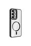 Galaxy A35 Case with Camera Stand Magsafe Supported Transparent Back Cover Silicone Tkng - 5