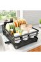 MostNow Dish Drying Rack, Stainless Steel Dish Rack for Kitchen Counter, Large-Capacity Dish Drainer with Cutlery Holder, Kitchen Organizer for Dishes, Spoons and Forks - 7