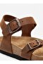 Women's Mc301-Crz Genuine Leather Tan Cross Buckle Orthopedic Sandals - 4