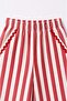 Girl's Cotton Red Striped Wide-Leg Pants - 2