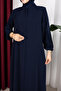 Medina Silk Plain Elif Ferace (Navy Blue) - 2