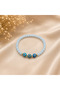 2-Pack Light Blue Children's Bracelet with Evil Eye Beads, Elastic Beaded Children's Bracelet - 2