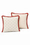 Floral Patterned Red Fringed 2-Piece Throw Pillow Cover