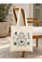 Luck Series, Fatma Ana Hand Printed Raw Cloth Bag, Shoulder Bag, Shopping Bag - 2