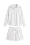 Women's Muslin Shirt Shorts Set 100% Cotton - 3