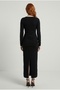 Black Long Sleeve Women's Knitwear Dress - 2