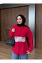 Embroidered Corseted Shirt Red