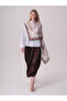 Embroidered White Linen Blouse - 2