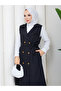 Women's Double-Breasted Buttoned Belted Long Vest Rc3150 - 5