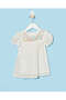 Infant Girls White Dobby Embroidered Lurex Dress