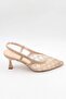 Women's Stoned Open-Back Heeled Shoes Gj 26Y 484-1 - 3
