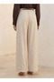 BELTED DETAIL LINEN PANTS - 4