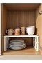 2-Piece Metal Cabinet Organizer Shelf Kitchen-Cabinet Plate-Cup Organizer Shelf Riser - 2
