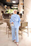 Baby Blue Shawl Detailed Tunic and Trousers Set