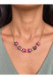 Natural Agate Stone Handmade Gold Color Non-Tarnish Necklace - 2