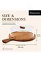 Acacia Wood Serving Board with Clear Acrylic Cover 44 cm for Pizza, Cake, Cheese, Cupcakes and Pastries, Round Paddle Board with Handle - 3