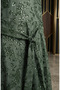 Silvery Belted Hijab Evening Dress 5808-05 Khaki - 4