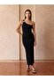 90270 Accessory Detailed Midi Knitwear Dress-Black