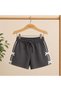 Girl's Bow Detailed Striped Elastic Waist Shorts - 2