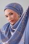 شال مووس كريب بنمط سلسلة ذهبية زرقاء - 2