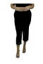 Plus Size Lycra Elastic Waist Slim Viscose Women's Capri Leggings with Embroidered Leg Detail - 6