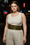 Plus Size Khaki Women's Belt Wide Waist Corset with Double Buckle Detail - 4