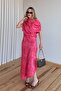 Fuchsia One-Shoulder Asymmetrical Floral Dress - 205385 - 4