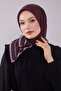 Burgundy Silk Cotton Scarf with Border Motif