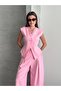 Women's Lace Detailed Vest Trouser Set V-Neck Buttoned Double Set - 2