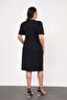 Women's Black Angel Scuba Plus Size Evening Dress - 3