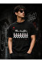 Unisex Black Oversize 100% Cotton Back and Front Printed Crew Neck Street Style T-Shirt Three Days Grace