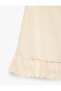 Slim Fit Embroidered Ruffled Lace Detailed Mini Crochet Pencil Skirt - 3