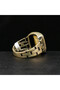 Antimony Silver Amber Ring – 9x18mm Honey Yellow Cabochon Men's Ring 6g - 5