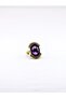 Natural Stone Amethyst Natural Stone Women's Antique Adjustable Ring Euy94Amt - 5