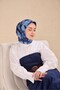 Twill Silk Scarf Watercolor Baby Blue 90X90 - 4