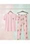 Girl's 100% Cotton Compact Combed Cotton Buttoned Crew Neck Pajama Set - 6