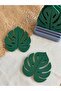 3D Design Monstera Leaf Shaped Coaster Set with Stand - 2
