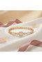 Gold Stone Detailed Stainless Steel Women's Bracelet I with Special Box I with Shiny Stones, Stylish - 2