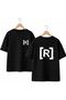 Mask Printed on the Back and Front Chest, 100% Cotton Oversize Loose Regular Fit Crew Neck T-Shirt