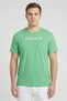 Jeans Men Crew Neck Short Sleeve Brand Logo T-Shirt, Green