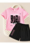 Blackpink K-Pop Band Printed Cotton Short Sleeved Children's Tshirt-Shorts Two-Piece Set