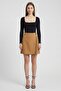 Women Textured Mini Skirts, Brown - 2