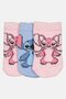 Kids Girl 3 Pairs Stitch Graphic Print Ankle Socks, Multicolor